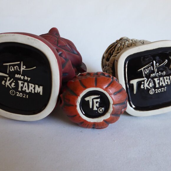 NEW 2021 TRICK OR TREAT VAMPIRE MUMMY PUMPKIN CERAMIC TIKI MUG SET + BONUS PIN - Picture 12 of 14